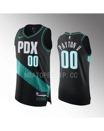 Portland Trail Blazers Gary Payton II 00 Black Jersey 2022-23 City Edition