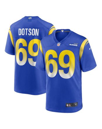 Kevin Dotson 69 Los Angeles Rams Men Game Jersey - Royal