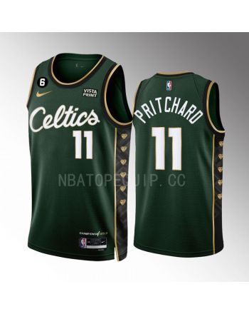 Payton Pritchard 11 Boston Celtics 2022-23 City Edition Green Men Jersey Honor Bill Russell 11 Gold Diamonds