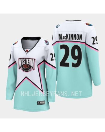 Nathan MacKinnon 29 Colorado Avalanche White 2023 All-Star Western Conference Jersey Women