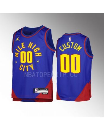 Denver Nuggets Custom 00 Statement Edition Blue Youth Men Jersey Swingman