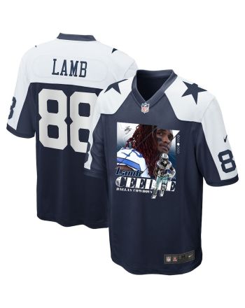 CeeDee Lamb 88 Dallas Cowboys Signed Glass Alternate Game Men Jersey - Navy