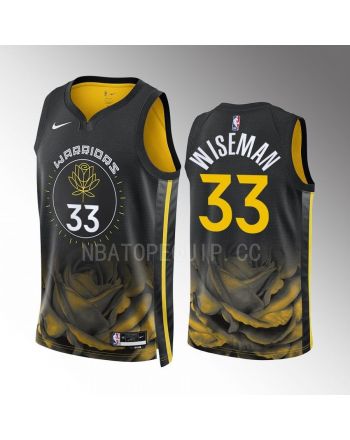 Golden State Warriors James Wiseman 33 2022-23 City Edition Black Men Jersey Swingman