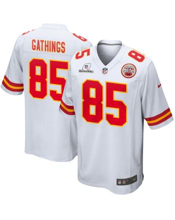 Izaiah Gathings 85 Kansas City Chiefs 2024 Divisional Patch Game Men Jersey - White