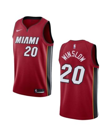 Men's Miami Heat 20 Justise Winslow Statement Swingman Jersey - Red