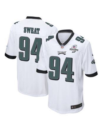 Josh Sweat 94 Philadelphia Eagles 2023 Playoffs Patch Game Men Jersey - White