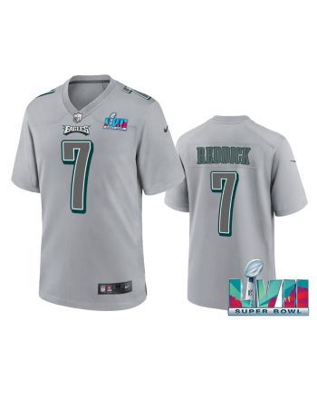 Haason Reddick 7 Philadelphia Eagles Super Bowl LVII Patch Atmosphere Fashion Game Jersey - Gray