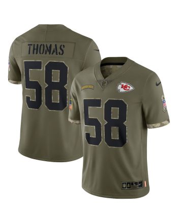 Derrick Thomas Kansas City Chiefs 2022 Salute To Service Retired Player Limited Jersey - Olive