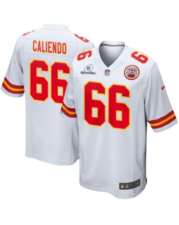 Mike Caliendo 66 Kansas City Chiefs 2024 Divisional Patch Game Men Jersey - White