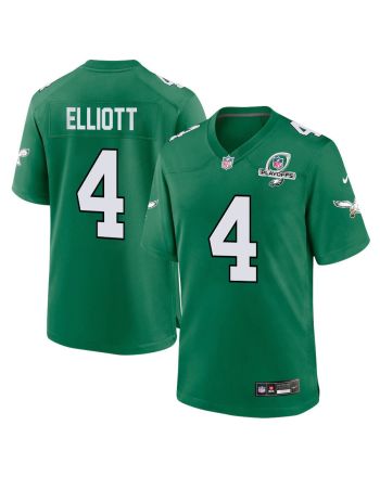 Jake Elliott 4 Philadelphia Eagles 2023 Playoffs Patch Alternate Game Men Jersey - Kelly Green