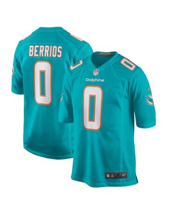 Braxton Berrios 0 Miami Dolphins Men Game Jersey - Aqua