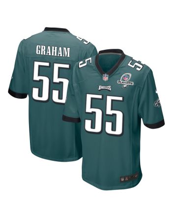 Brandon Graham 55 Philadelphia Eagles 2023 Playoffs Patch Game Men Jersey - Midnight Green