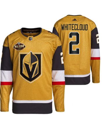 Men Vegas Golden Knights 2 Zach Whitecloud Primegreen Gold Jersey 2023 All-Star Jersey