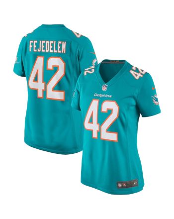 Clayton Fejedelem 42 Miami Dolphins Women Game Jersey - Aqua