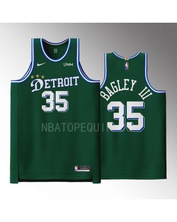 Detroit Pistons 35 Marvin Bagley III Green Men Jersey 2022-23 City Edition