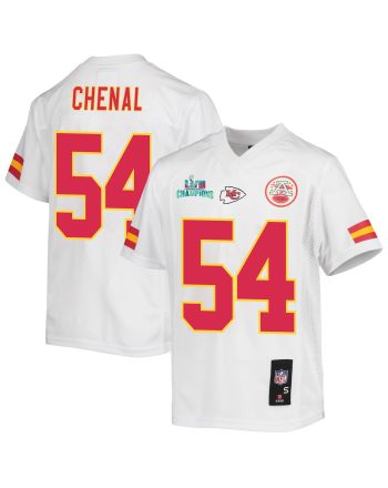 Leo Chenal 54 Kansas City Chiefs Super Bowl LVII Champions Youth Game Jersey - White