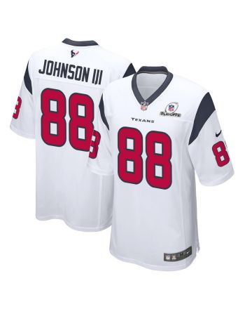 Johnny Johnson III 88 Houston Texans 2023 Playoffs Patch Game Men Jersey - White