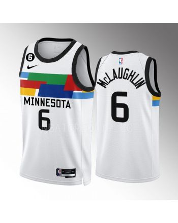 Jordan McLaughlin 6 Minnesota Timberwolves City Edition White Men Jersey 2022-23 Swingman