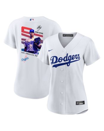 Shohei Ohtani 17 Los Angeles Dodgers Signed MVP 2023 Home Women Jersey - White