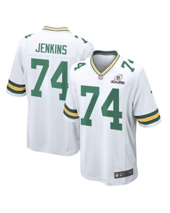 Elgton Jenkins 74 Green Bay Packers 2023 Playoffs Patch Game Men Jersey - White