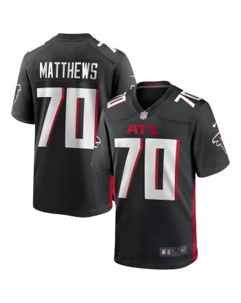 Jake Matthews 70 Atlanta Falcons Men's Game Jersey - Black