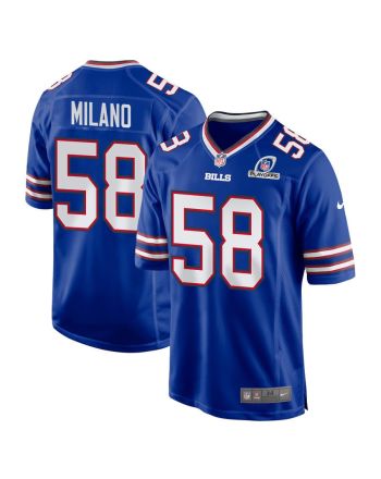 Matt Milano 58 Buffalo Bills 2023 Playoffs Patch Game Men Jersey - Royal