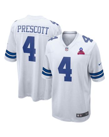 Dak Prescott 4 Dallas Cowboys 2024 Pro Bowl Patch Game Men Jersey - White