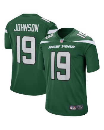 Keyshawn Johnson 19 New York Jets Men Game Retired Jersey - Gotham Green