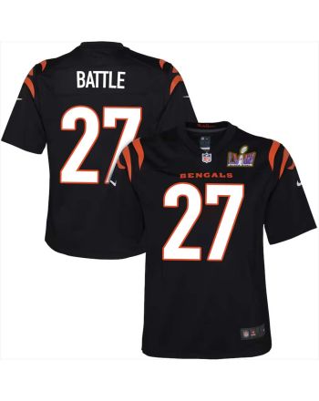 Jordan Battle 27 Cincinnati Bengals Super Bowl LVIII YOUTH Home Limited Jersey - Black