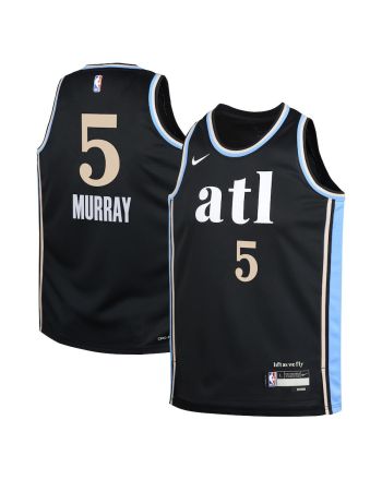 Dejounte Murray 5 Atlanta Hawks 2023/24 City Edition Swingman YOUTH Jersey - Black