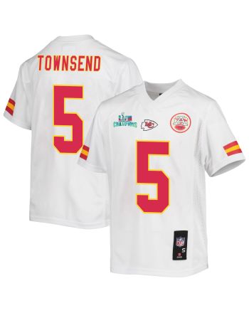 Tommy Townsend 5 Kansas City Chiefs Super Bowl LVII Champions Youth Game Jersey - White