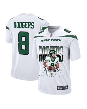 Aaron Rodgers 8 New York Jets Road to Greatness Men Game Jersey - White