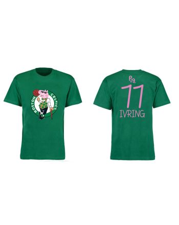 Kyrie Irving 11 Boston Celtics Pig Print T-Shirt - Green