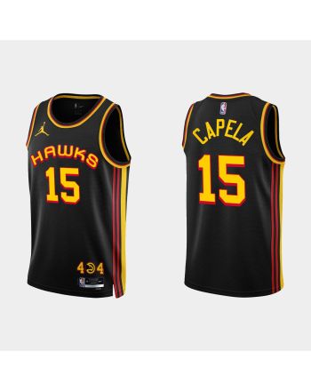 Atlanta Hawks 15 Clint Capela 2022-23 Statement Edition Black Men Jersey